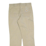 CARHARTT Mens Cotton Blend Beige Relaxed Fit Straight Trousers W33 L34 Workwear