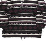 HOT SPORTSWEAR Mens Black & Purple Patterned Pullover Sweatshirt XL Half Zip
