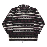 HOT SPORTSWEAR Mens Black & Purple Patterned Pullover Sweatshirt XL Half Zip