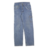 Womens Blue Regular Fit Straight Cotton Blend Denim Jeans W31 L32 Cargo Pockets