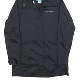 COLUMBIA Womens Black Outdoor Jacket S Polyester Blend Zip Hooded Plain