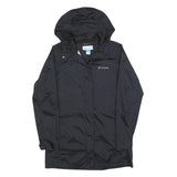 COLUMBIA Womens Black Outdoor Jacket S Polyester Blend Zip Hooded Plain