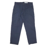CARHARTT Mens Regular Navy Blue Cotton Blend Zip Trousers W36 L31 Workwear