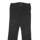 CHAPS Womens Cotton Blend Black Regular Fit Straight Leg Trousers W34 L31