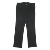 CHAPS Womens Cotton Blend Black Regular Fit Straight Leg Trousers W34 L31