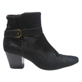 BALLY Womens Black Ankle Boots Synthetic UK 4 Stylish Buckle Detail