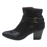 BALLY Womens Black Ankle Boots Synthetic UK 4 Stylish Buckle Detail