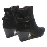 BALLY Womens Black Ankle Boots Synthetic UK 4 Stylish Buckle Detail