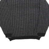 GERALD PALMER Mens Black Patterned Jumper V-Neck Basic Knit M Acrylic Classic