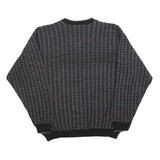 GERALD PALMER Mens Black Patterned Jumper V-Neck Basic Knit M Acrylic Classic