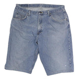 WRANGLER Mens Denim Blue Casual Shorts L W36 Cotton Blend Button Closure
