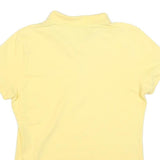 NAUTICA Womens Yellow Short Sleeve Plain Polo Shirt L Cotton Blend Classic