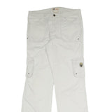 FADED GLORY Womens Cotton Blend White Regular Fit Straight Leg Trousers W31 L32