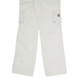 FADED GLORY Womens Cotton Blend White Regular Fit Straight Leg Trousers W31 L32