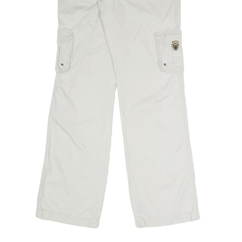 FADED GLORY Womens Cotton Blend White Regular Fit Straight Leg Trousers W31 L32