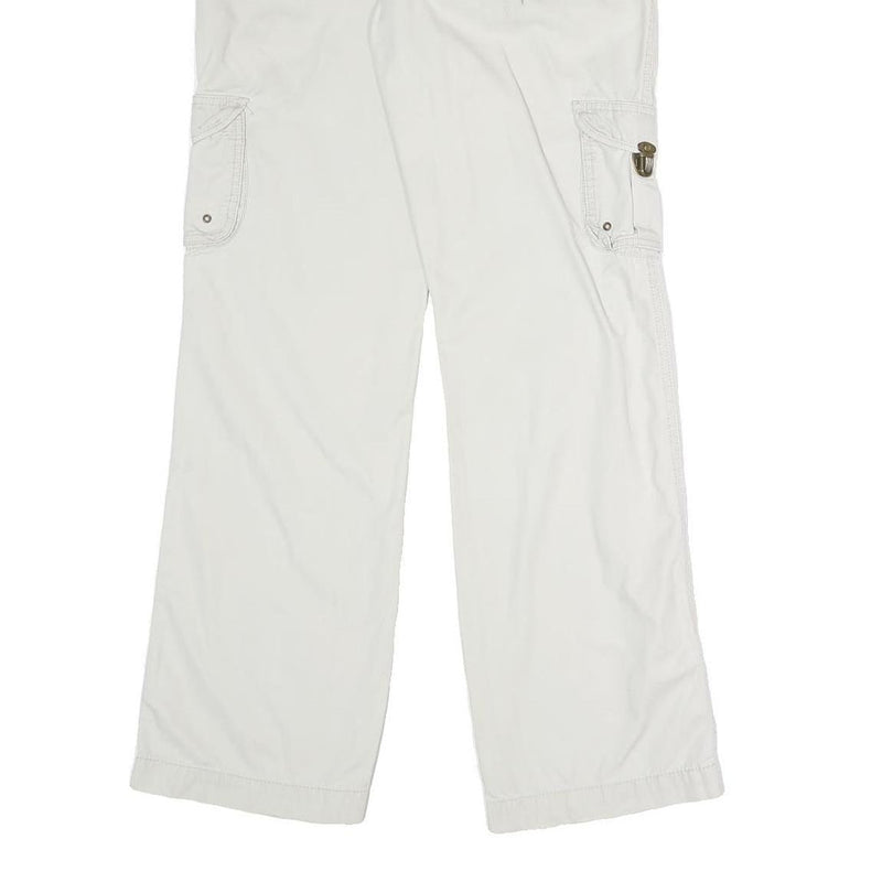 FADED GLORY Womens Cotton Blend White Regular Fit Straight Leg Trousers W31 L32