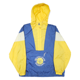 NBA Mens Blue & Yellow Sports Lightweight Nylon Zip Hooded Jacket L Windbreaker