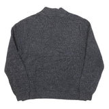 CHAPS Mens Grey Pullover Plain Half Zip Basic Knit Jumper Cotton Blend L
