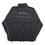 REEBOK Mens Black & Silver Zip Up Jacket 2XL Polyester Track Sportswear