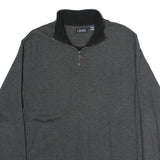 CHAPS Mens Grey 1/4 Zip XL Cotton Pullover Sweatshirt Casual