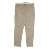 H&M Mens Cotton Blend Beige Relaxed Cargo Trousers W36 L30 Casual Everyday Wear