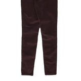 LEVI'S Womens Slim Brown Cotton Blend Trousers W25 L29 Button Closure Skinny Fit