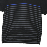 CALVIN KLEIN Mens Black & Grey Striped Short Sleeve Polo Shirt M Cotton Casual