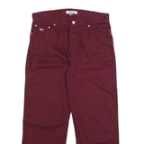 TOMMY JEANS Mens Jeans Maroon Relaxed Straight Denim W34 L30 Classic Casual