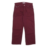 TOMMY JEANS Mens Jeans Maroon Relaxed Straight Denim W34 L30 Classic Casual