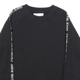 CALVIN KLEIN JEANS Womens Black Sweatshirt Crew Neck XS Logo Tape Detail