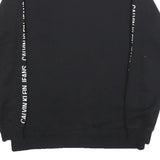 CALVIN KLEIN JEANS Womens Black Sweatshirt Crew Neck XS Logo Tape Detail