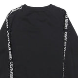 CALVIN KLEIN JEANS Womens Black Sweatshirt Crew Neck XS Logo Tape Detail