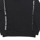 CALVIN KLEIN JEANS Womens Black Sweatshirt Crew Neck XS Logo Tape Detail