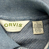 Orvis Collared Sweatshirt - Large Grey Cotton Blend