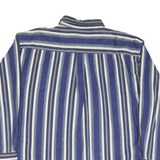 FADED GLORY Mens Blue & White Striped Shirt XL Cotton Blend Casual Long Sleeve