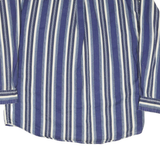 FADED GLORY Mens Blue & White Striped Shirt XL Cotton Blend Casual Long Sleeve