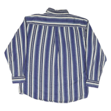 FADED GLORY Mens Blue & White Striped Shirt XL Cotton Blend Casual Long Sleeve
