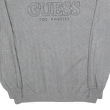 GUESS Mens Grey Plain Cotton Blend Jumper Crew Neck Basic Knit L Casual