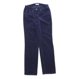 HELENA VERA Womens Cotton Blend Navy Regular Straight Trousers W28 L30 Stylish