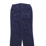 HELENA VERA Womens Cotton Blend Navy Regular Straight Trousers W28 L30 Stylish