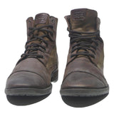 LEVI'S Mens Brown Leather Lace-Up Boots UK 6.5 Stylish Casual Footwear