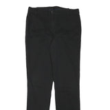 LACOSTE Womens Black Slim Cotton Blend Trousers W30 L32 Zip Casual