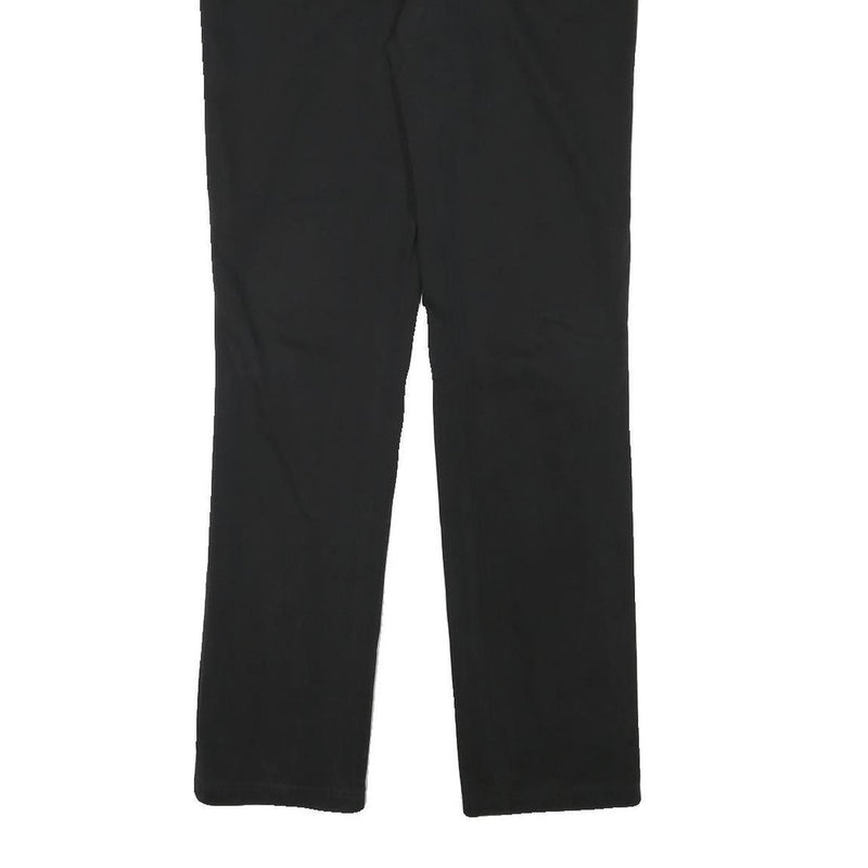 LACOSTE Womens Black Slim Cotton Blend Trousers W30 L32 Zip Casual