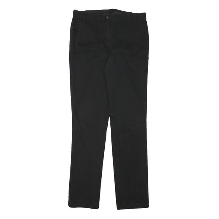 LACOSTE Womens Black Slim Cotton Blend Trousers W30 L32 Zip Casual