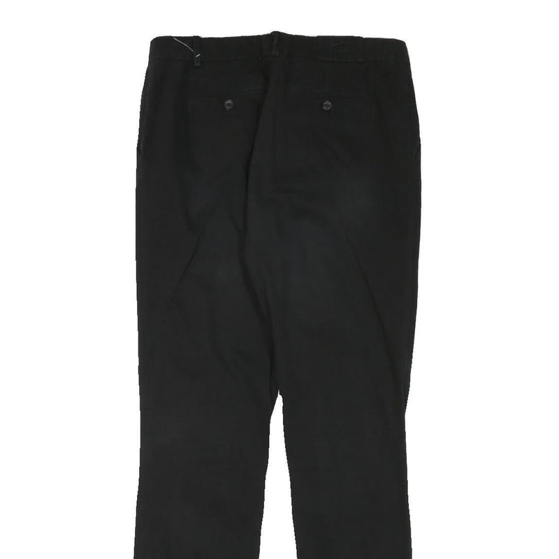 LACOSTE Womens Black Slim Cotton Blend Trousers W30 L32 Zip Casual