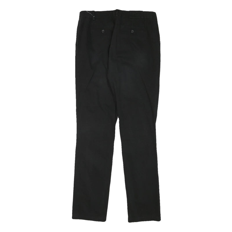 LACOSTE Womens Black Slim Cotton Blend Trousers W30 L32 Zip Casual