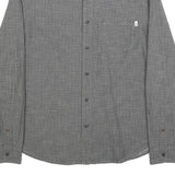 TIMBERLAND Mens Grey Pattern Cotton Shirt M Long Sleeve Button Collar Casual