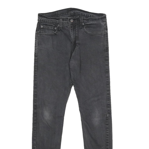LEVI'S 512 Mens Jeans Black Slim Skinny Denim Medium W33 L34 Zip Closure