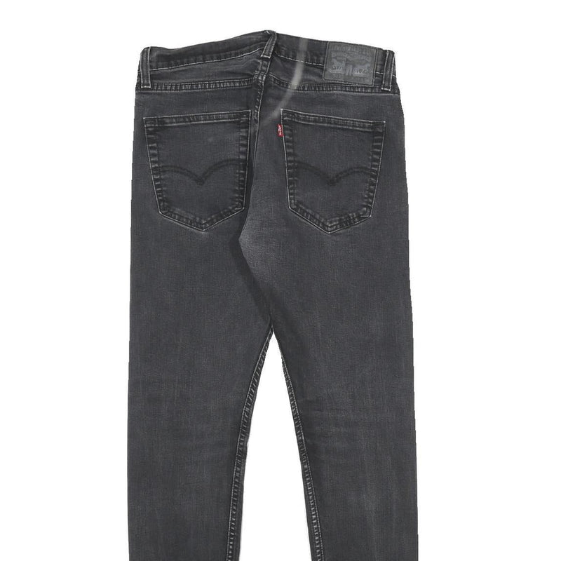 LEVI'S 512 Mens Jeans Black Slim Skinny Denim Medium W33 L34 Zip Closure