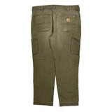 Carhartt Double Knee Carpenter Pants - 38W 31L Green Cotton